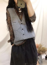 Load image into Gallery viewer, Women Spring Autumn Sleeveless Knitted Tops Ladies Knitwear V neck Vest Female Fall 2019 Knit Cardigans Jacket