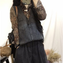 Load image into Gallery viewer, Women Spring Autumn Sleeveless Knitted Tops Ladies Knitwear V neck Vest Female Fall 2019 Knit Cardigans Jacket