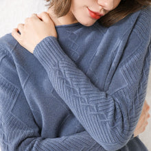Load image into Gallery viewer, adohon 2019 woman winter 100% Cashmere sweaters and auntmun knitted Pullovers High Quality Warm Female thickening O-neck