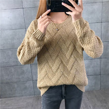 Load image into Gallery viewer, New Fashion 2019 Women Autumn Winter Embroidery Brand Sweater Pullovers Warm Knitted Sweaters Pullover Lady