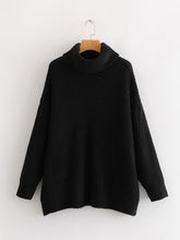 Load image into Gallery viewer, AOEMQ Autumn and Winter New Long Solid Colors Thick Sweater Knit Fluorescent High Collar Loose Pullover Sweater Female
