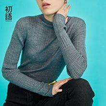 Load image into Gallery viewer, Toyouth Women Ribbed Long Sleeve Sweater Solid O-Neck Sweaters Long Sleeve Thin Sweaters Autumn Winter Tops Sueter Mujer