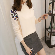 Load image into Gallery viewer, 2019 Korean Fashion Women Sweaters and Pullovers Sueter Mujer Ruffled Sleeve Turtleneck Solid loose Sexy Elastic Women Tops