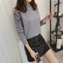 Load image into Gallery viewer, 2019 Korean Fashion Women Sweaters and Pullovers Sueter Mujer Ruffled Sleeve Turtleneck Solid loose Sexy Elastic Women Tops