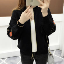 Load image into Gallery viewer, of new fund of 2019 autumn outfit embroidered with a han edition zipper sweater knit cardigan loose women's female