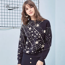 Load image into Gallery viewer, Retro Galaxy Star Pattern Sweater Women Vintage Long Sleeve Jumpers 2019 Autumn Winter Ladies Jacquard Sweaters Pullovers C-285
