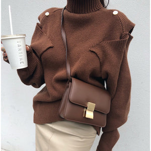 New Winter Sweater Women Pullover Girls Tops Vintage Long Sleeve Autumn Elegant Female Knitted Outerwear Warm Sweater turtleneck