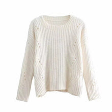 Load image into Gallery viewer, Withered england style high street vintage hole chenille loose winter sweaters women pull femme sweaters women pullovers tops
