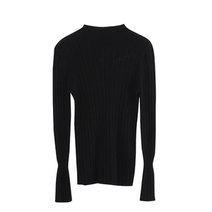 Toyouth Women Ribbed Long Sleeve Sweater Solid O-Neck Sweaters Long Sleeve Thin Sweaters Autumn Winter Tops Sueter Mujer