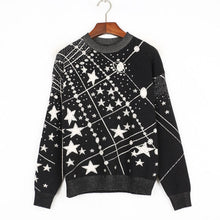 Load image into Gallery viewer, Retro Galaxy Star Pattern Sweater Women Vintage Long Sleeve Jumpers 2019 Autumn Winter Ladies Jacquard Sweaters Pullovers C-285
